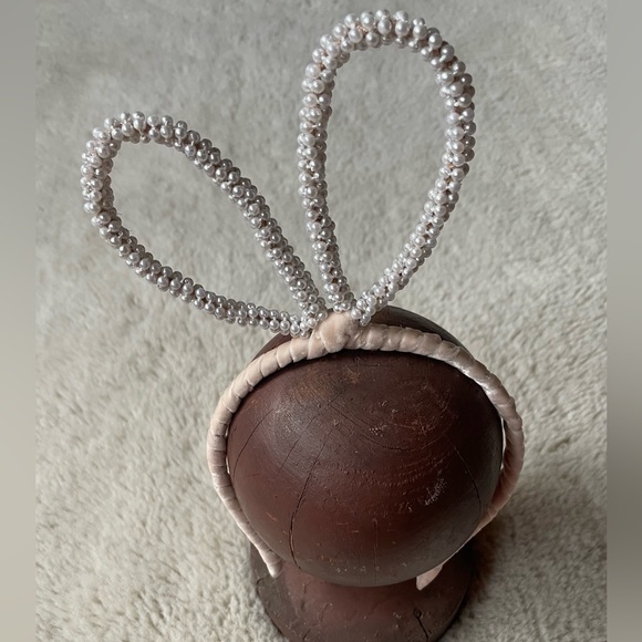 Coco Pearl & Pink Velvet Bunny Ears Headband - Picture 8 of 8